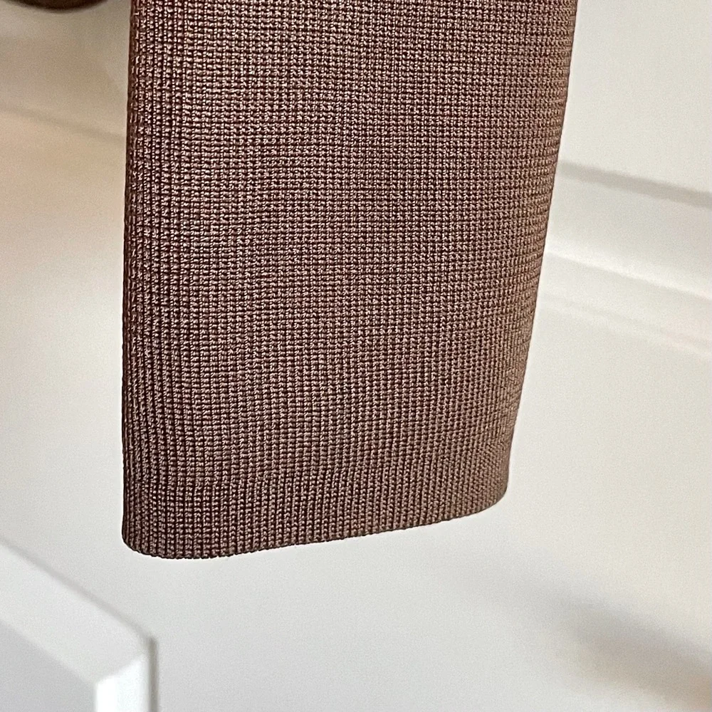 Peter Nygard Bronze Leather & Knit Zip Front Jacket w/ Zipper Pockets - Picture 8 of 11